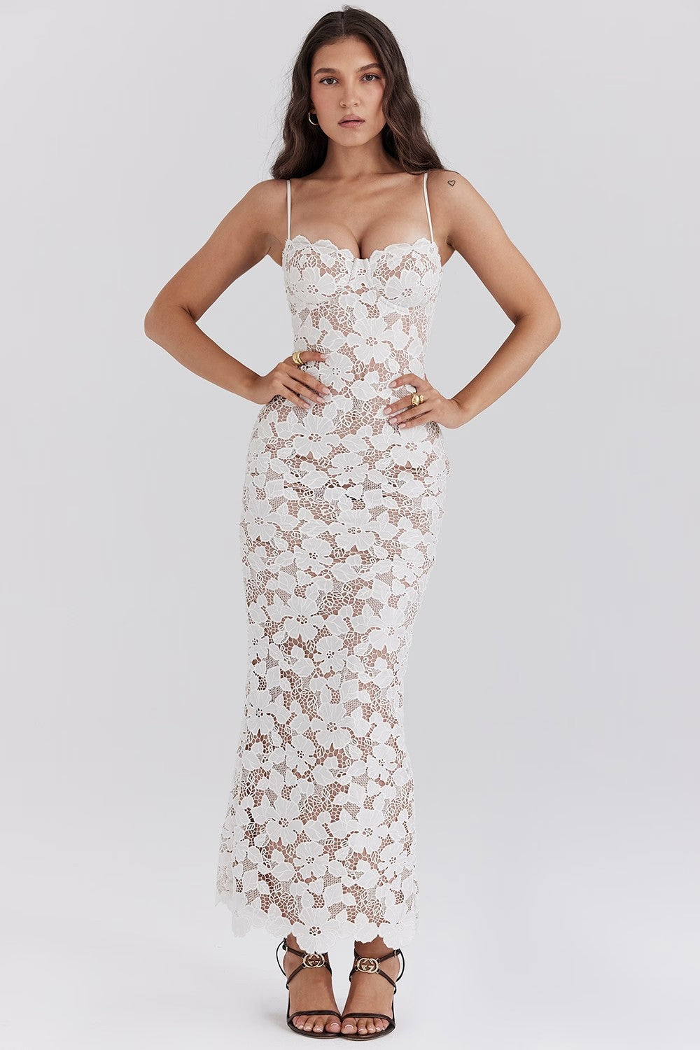 Astrid™ | Pearl Blossom Maxi Klänning